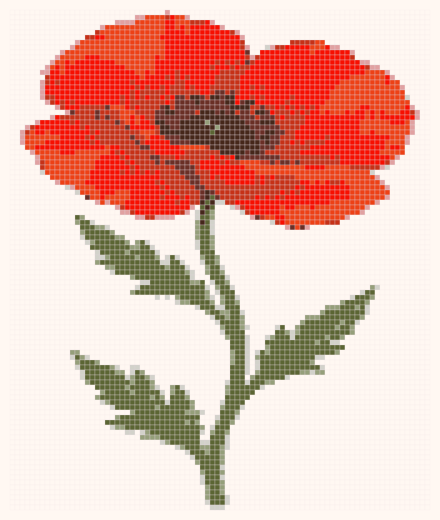 Aperçu de la grille Coquelicot des champs en point de croix