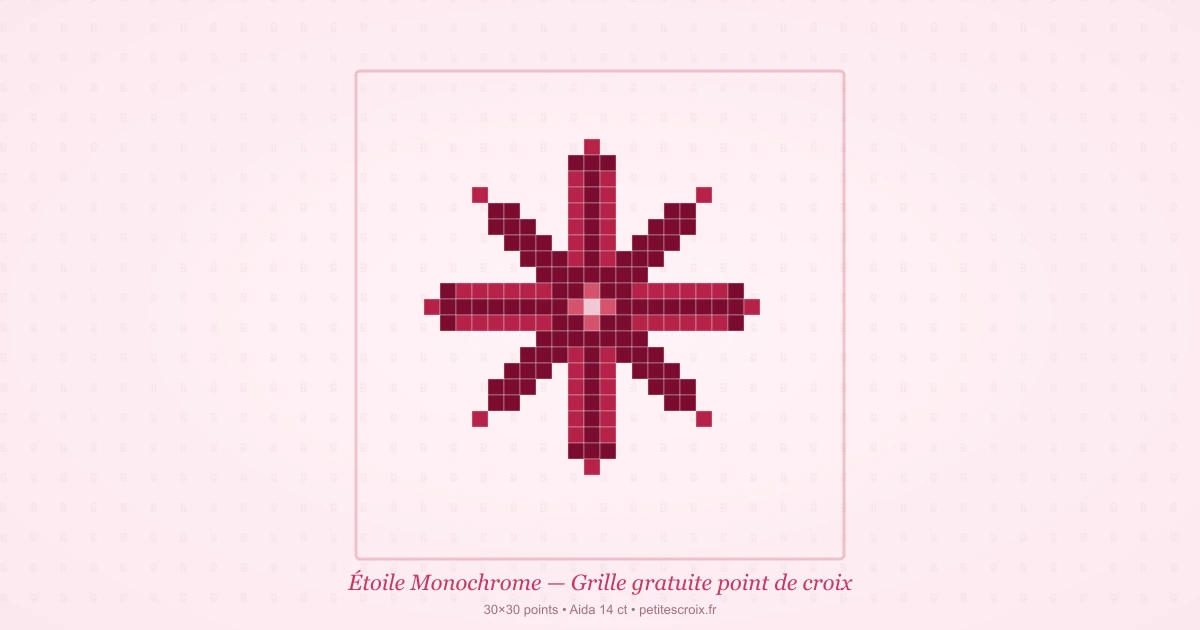 Étoile Monochrome — Grille point de croix gratuite