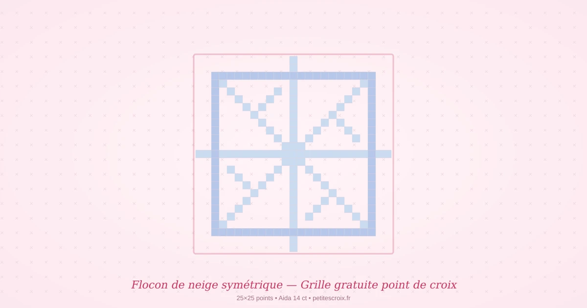 Flocon de neige symétrique — Grille point de croix gratuite
