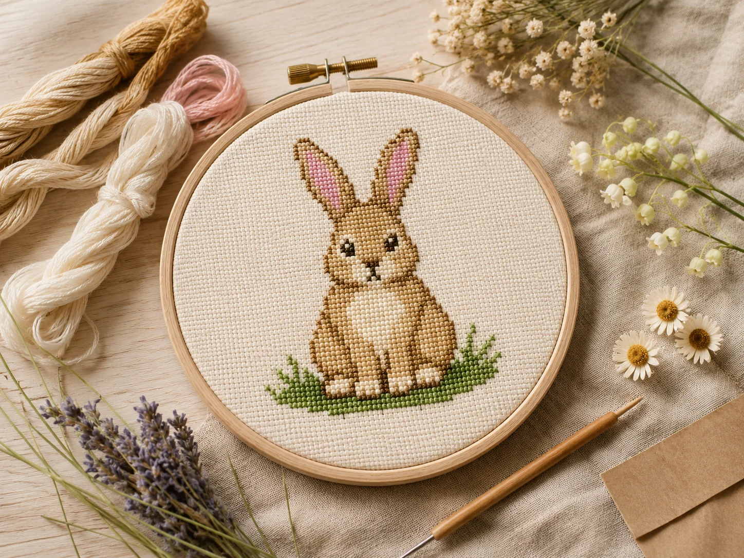 Lapin des champs — Grille point de croix gratuite 2026