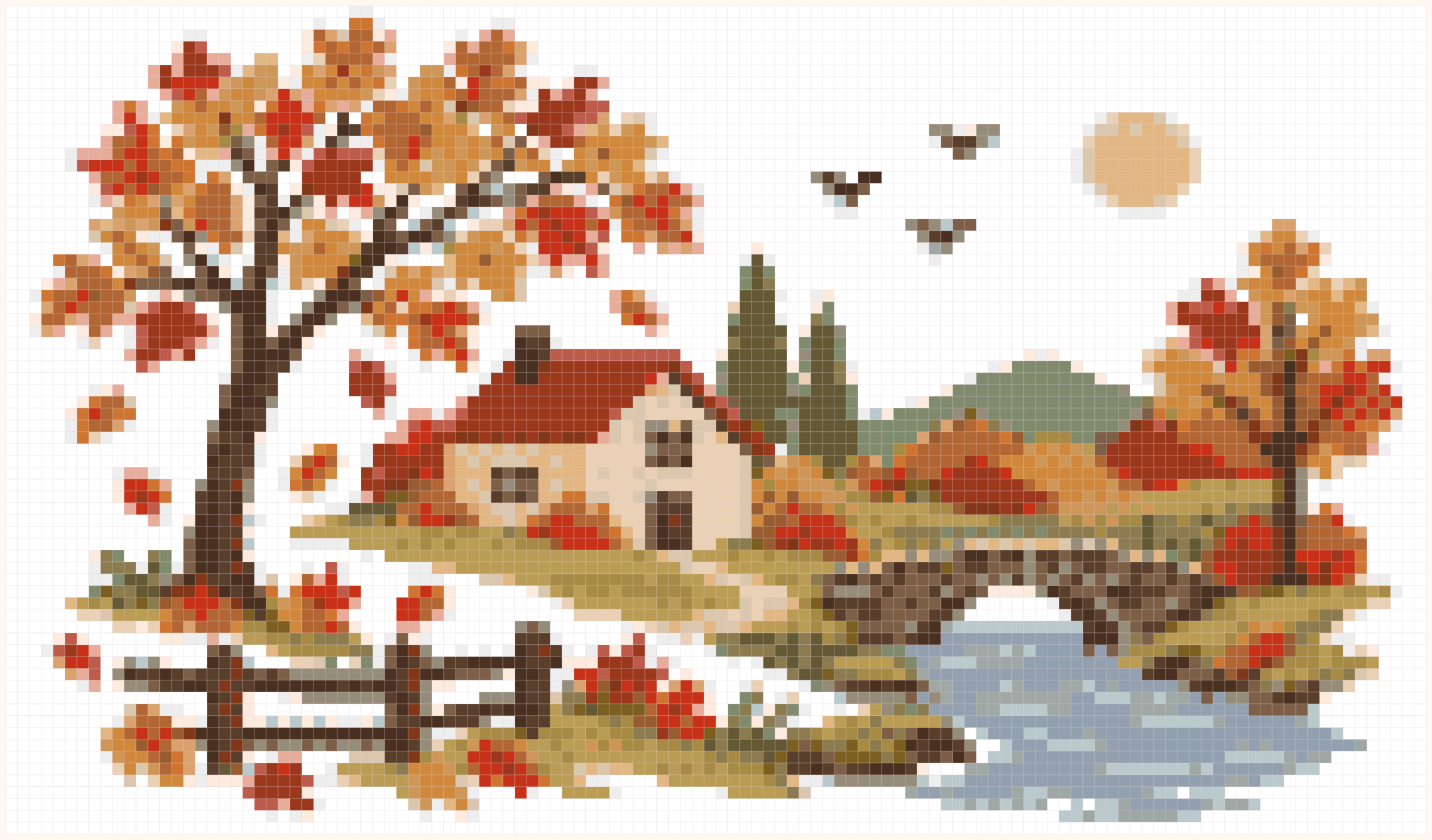 Aperçu de la grille Paysage automne, 120×70 points